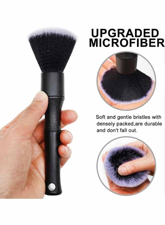 فرشتا تنظيف من الألياف الدقيقة، فرشاة تنظيف داخلية للسيارة لفتحات التهوية، لوحة القيادة، الجلد، أداة تنظيف فعالة لإزالة الغبار من داخل السيارة، أجهزة الكمبيوتر، لوحات المفاتيح، الأجهزة الرقمية - Image 5